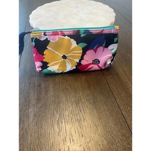 Modella Cosmetic Bag Floral Print Pouch Wristlet Makeup Travel Organizer